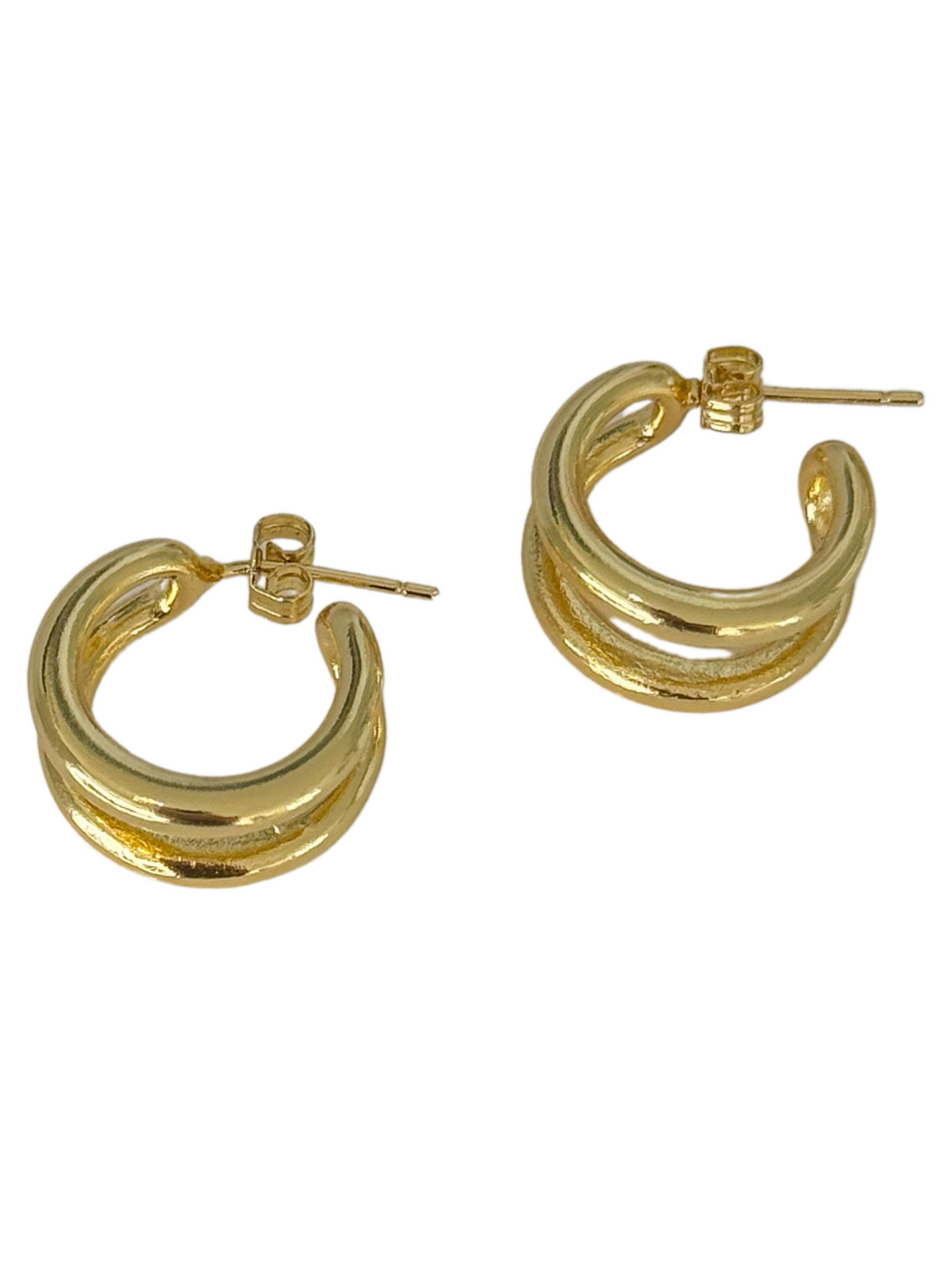 18k Gold Plated Half- Hoop Earrings