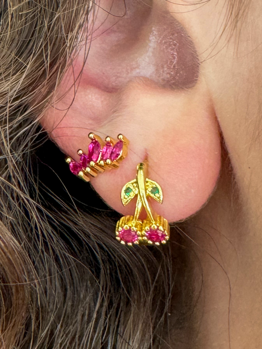 18K Gold Plated Cherry Earrings