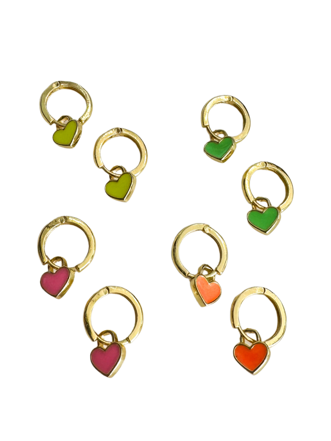 18k Gold Plated Mini Heart Huggie Hoops