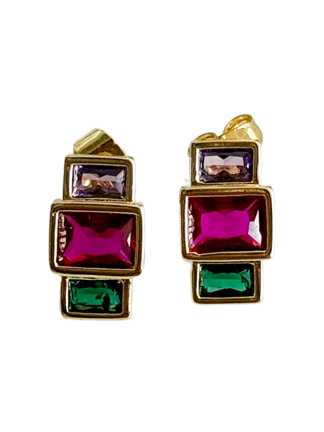 18k Gold Plated Rectangle Stud