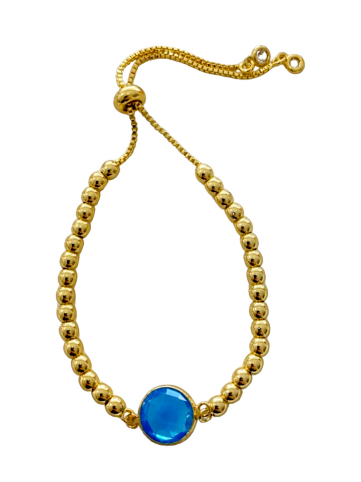 18k Gold Plated Ajustable Glass Bracelet