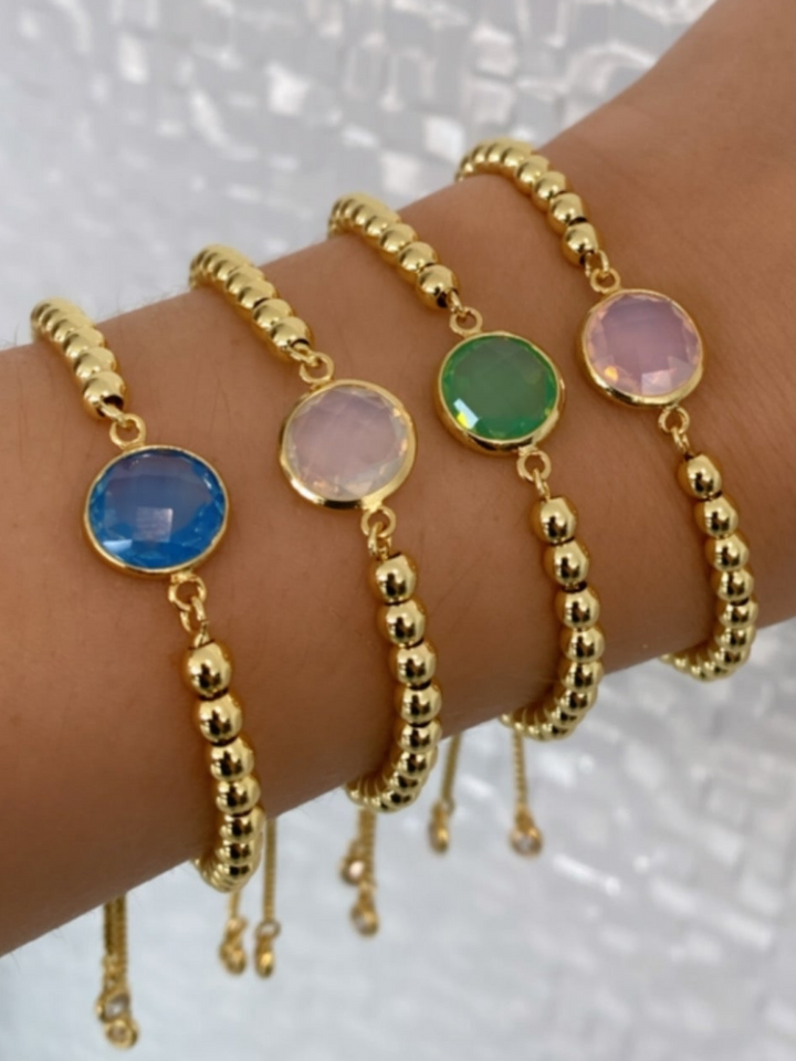 18k Gold Plated Ajustable Glass Bracelet