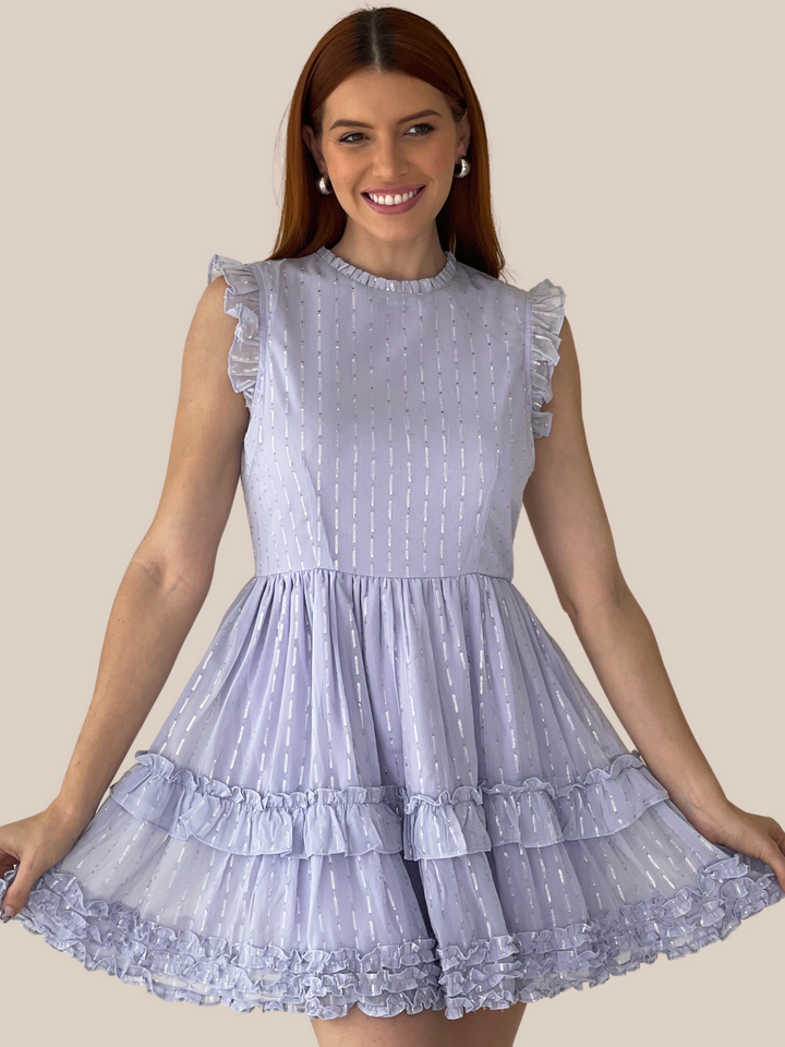 Cute Lilac Ruffle Dress