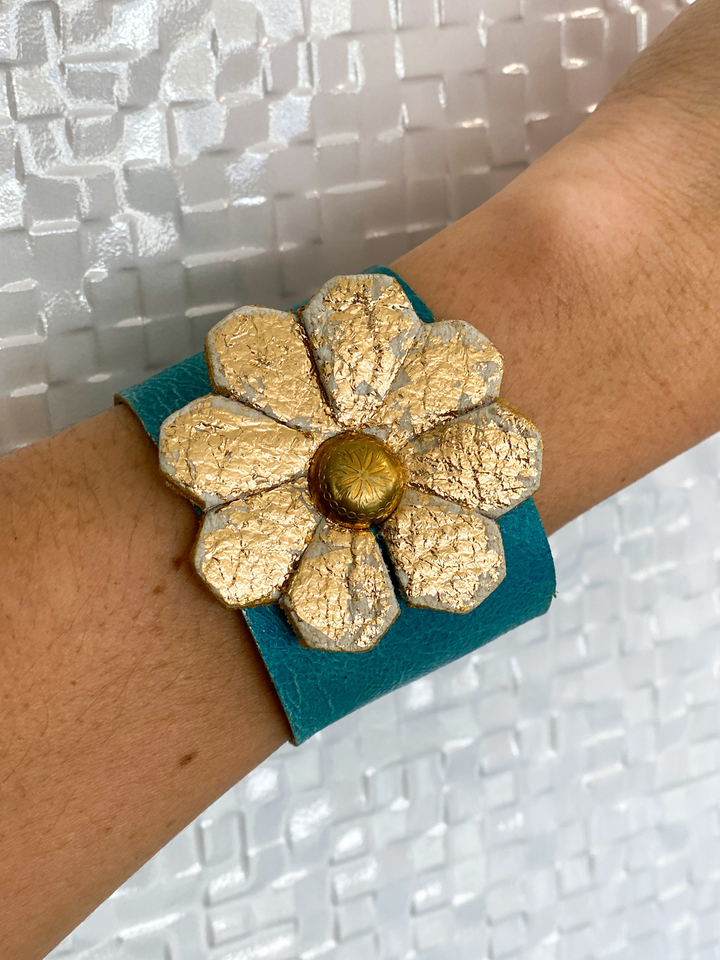 Flower Leather Bracelet