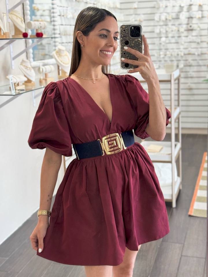 V Neck Wine Romper