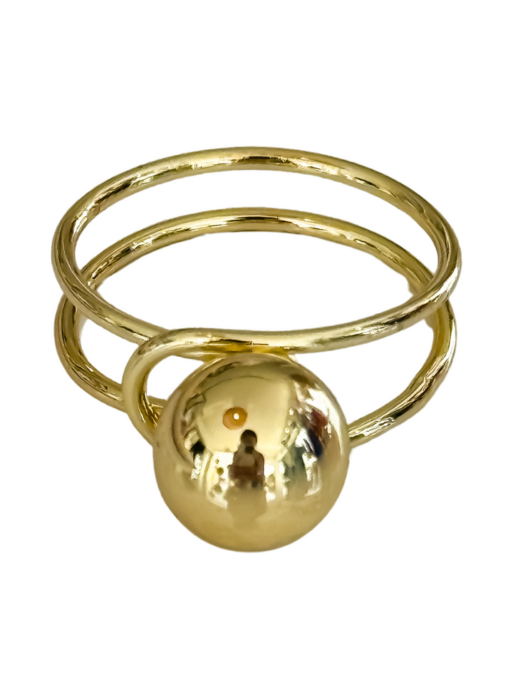 18K Gold Plated Minimal Ball Ring