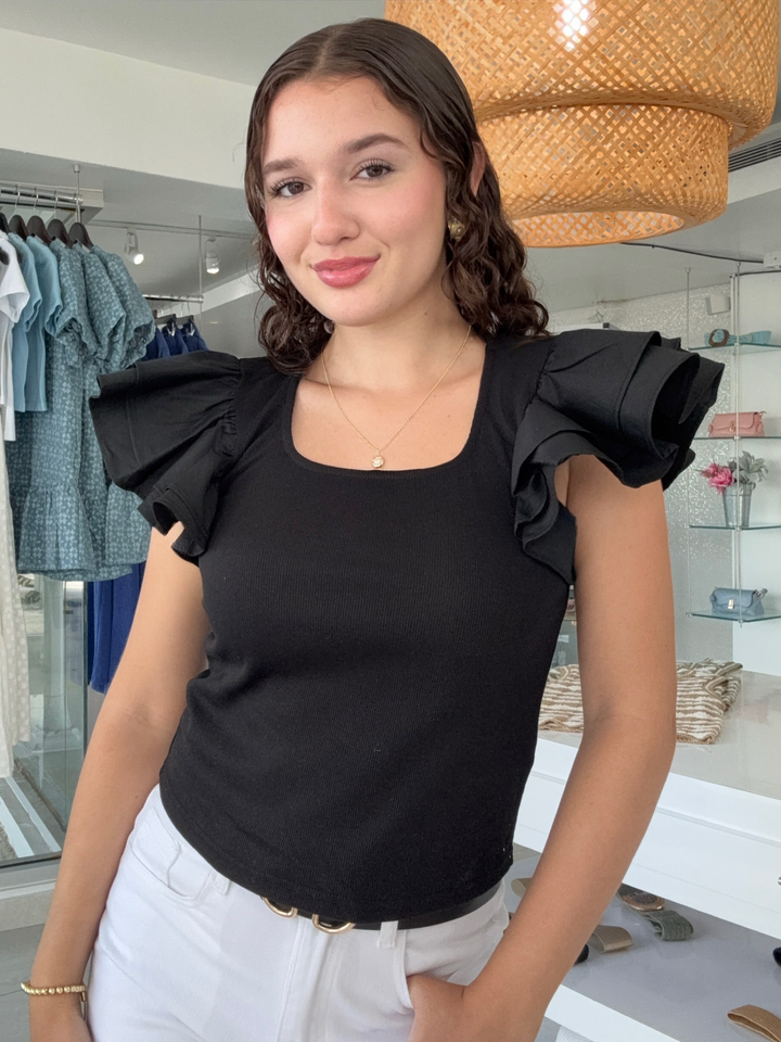 Ruffle Sleeve Top