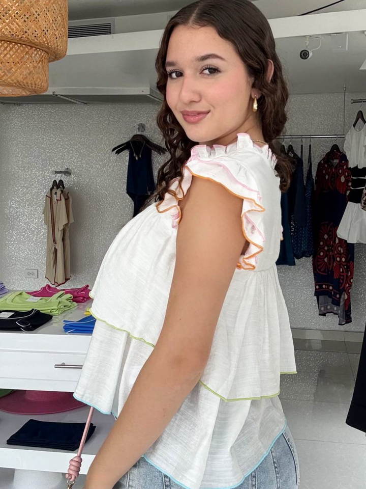 Rainbow Ruffle Blouse