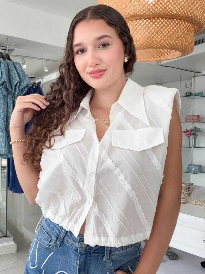 Adjustable White Tank Top