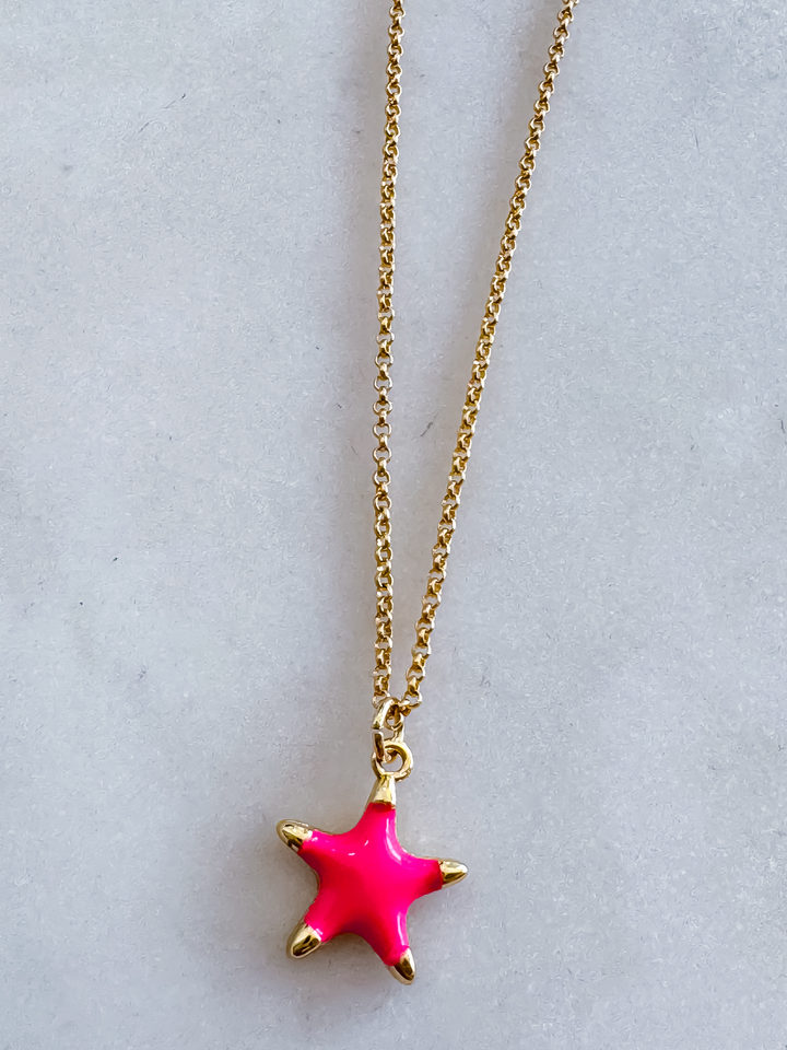 18K Gold Plated Neon Star Necklace