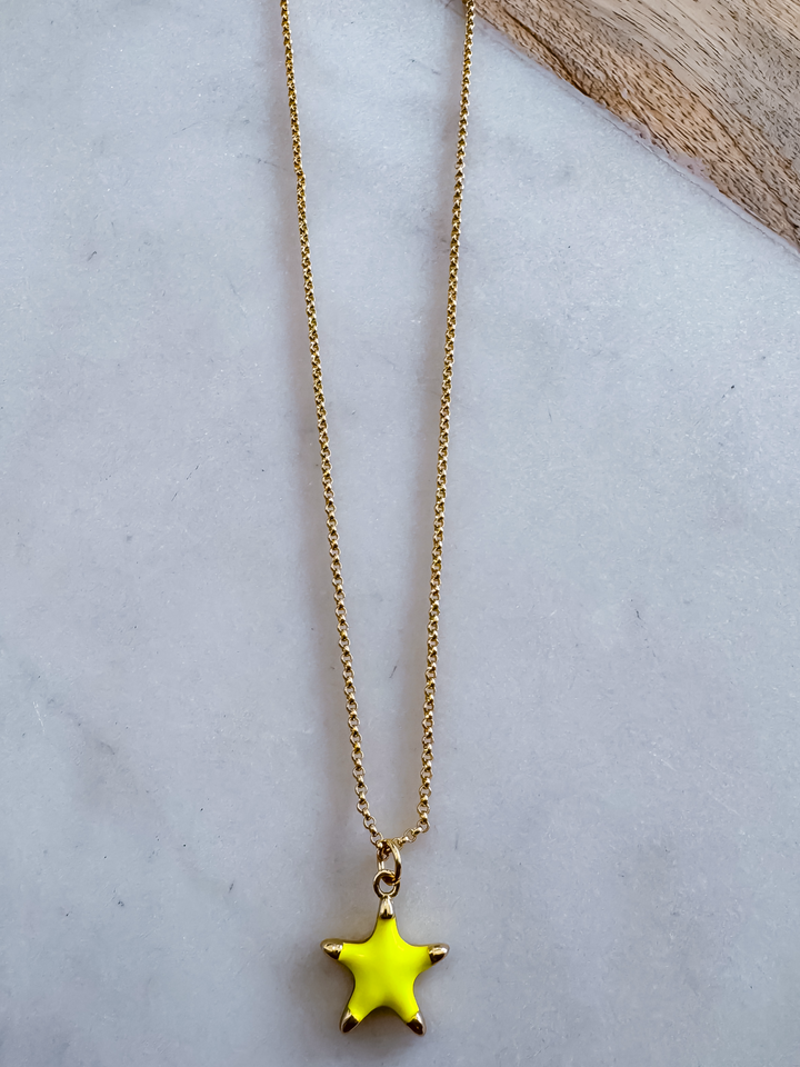 18K Gold Plated Neon Star Necklace