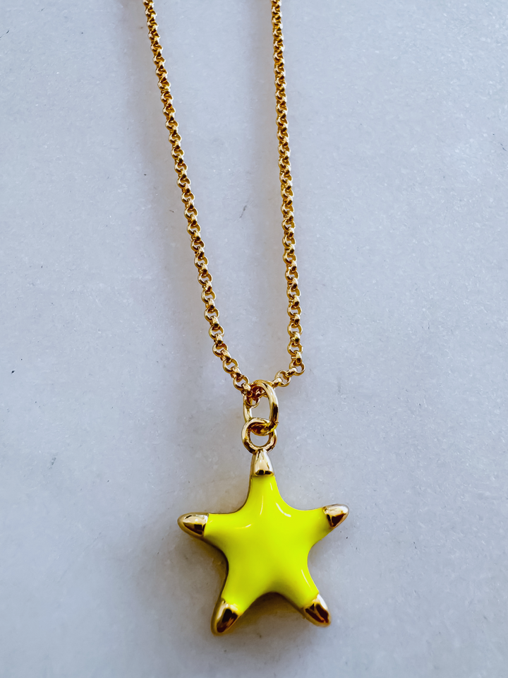 18K Gold Plated Neon Star Necklace