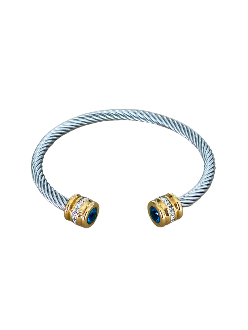 Blue Two Tone Cable Bracelet