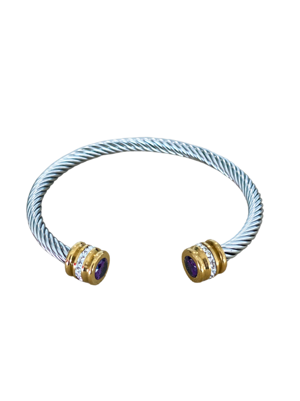 Purple Two Tone Cable Bracelet