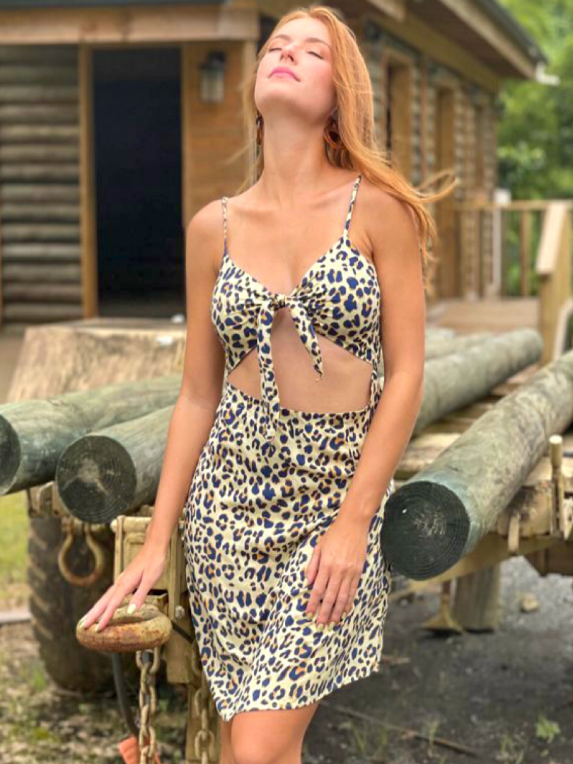 Cheetah Cut Out Dress