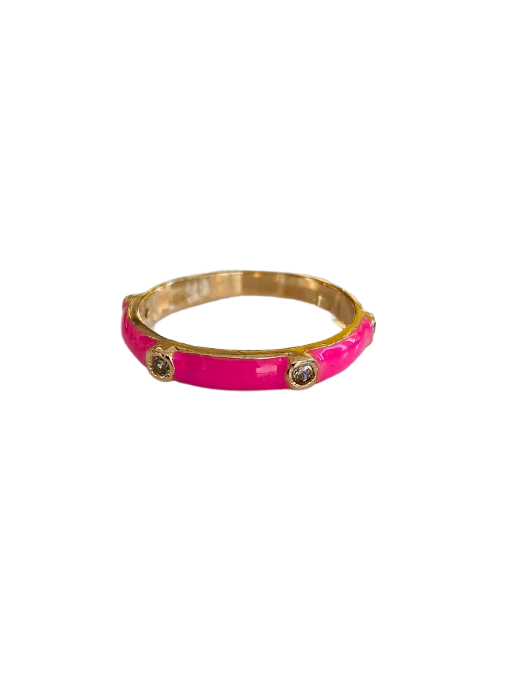 Pink Rhinestone Gold Filled Ring