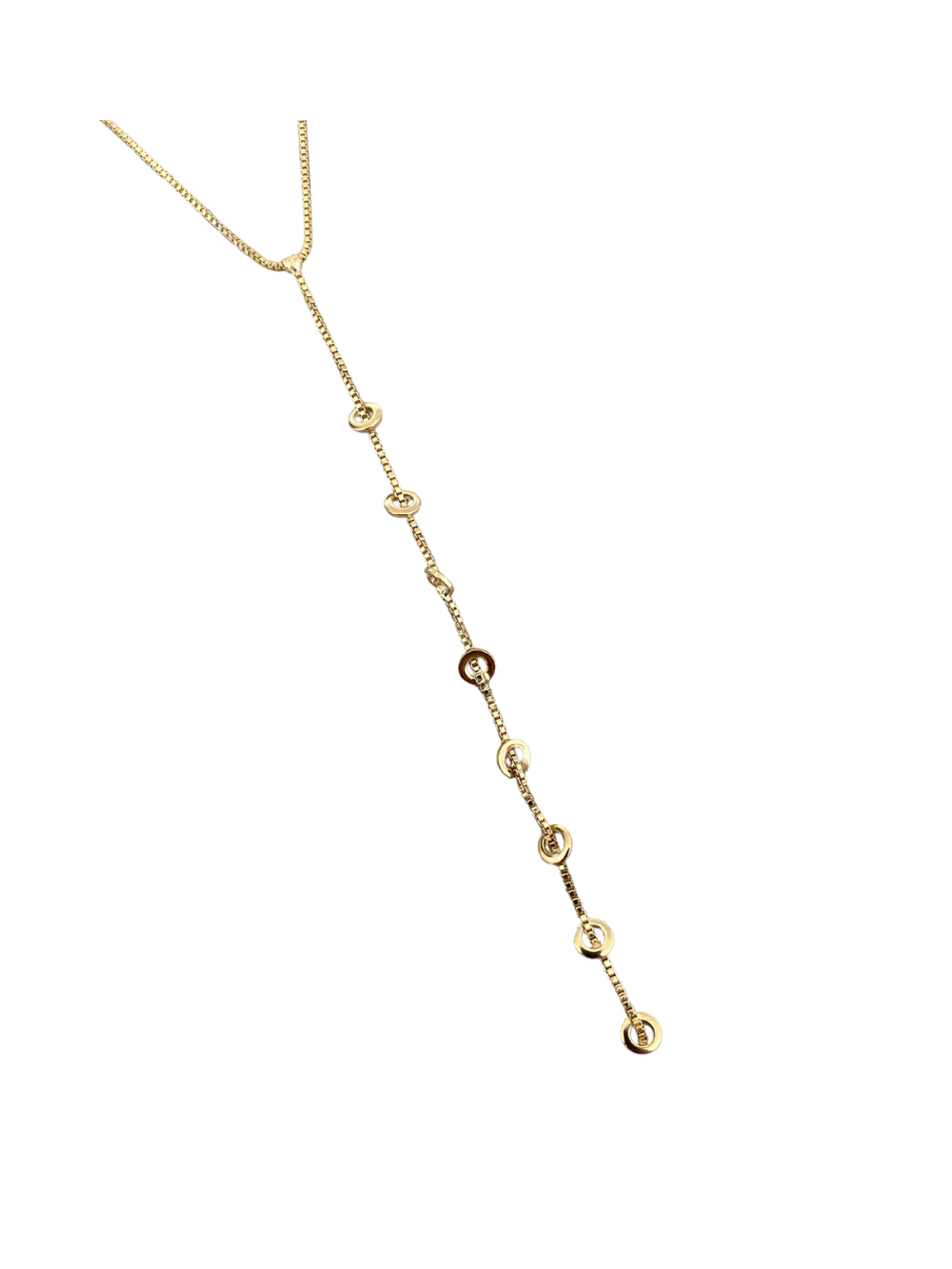 Gold Filled Circle Lariat Necklace