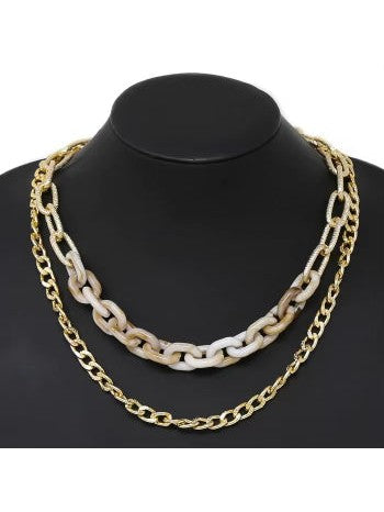 Layers Chain Marble Necklace