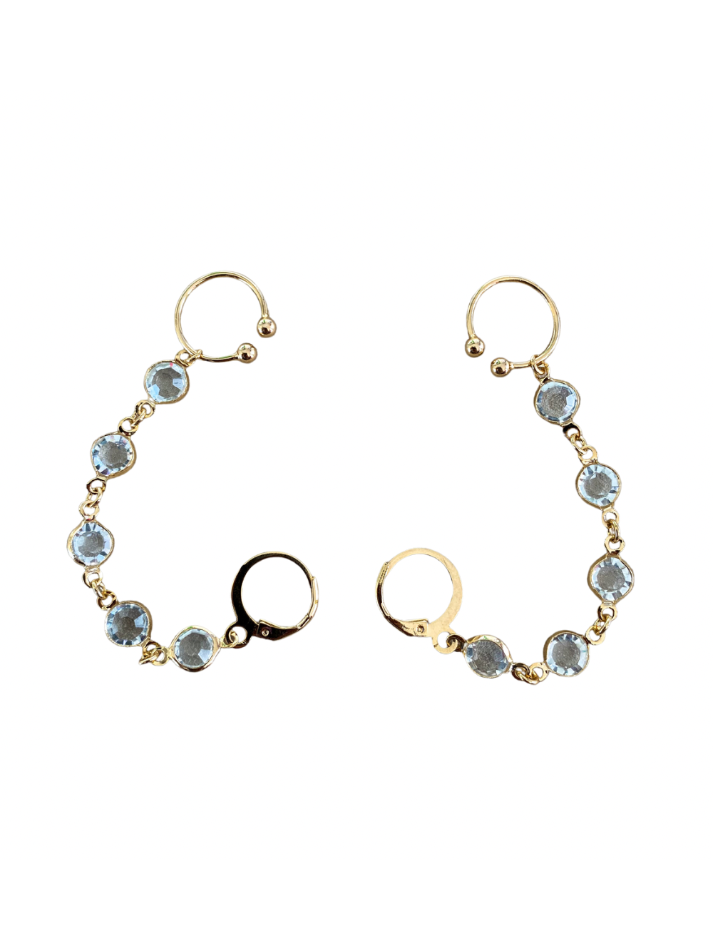 Gold Filled Crystal Cuff Earrings